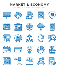 Market & Economy Icon Bundle 25 Icons for Websites and Apps