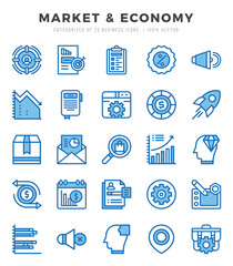 Set of Market & Economy icons. Vector Illustration.