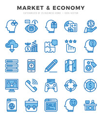 Market & Economy icon pack for your website. mobile. presentation. and logo design.