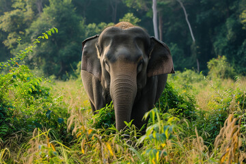 Fototapeta premium Asian elephant, Asiatic elephant, Thailand, World Wildlife Day