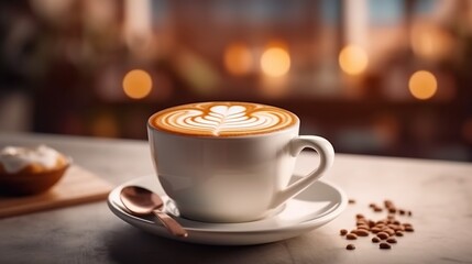 Artistic Latte Art on a Freshly Brewed Coffee