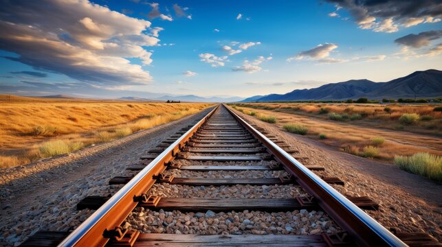 Railway tracks stretching into the distance