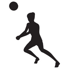 volleyball silhouette vector isolated black on white background