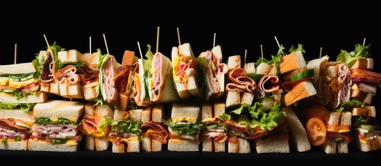 Delicious Assorted Finger Sandwiches Perfectly Arranged for an Elegant Event Spread