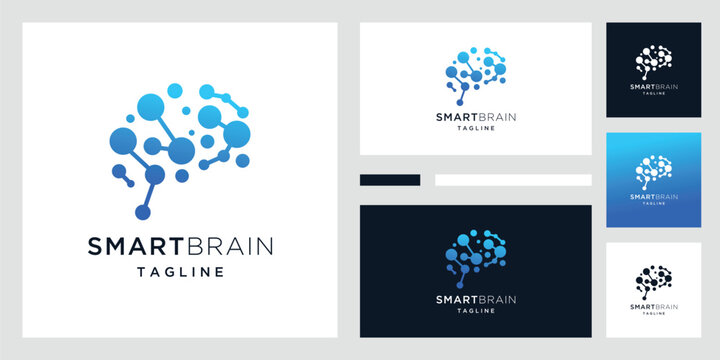 Human brain vector logo design