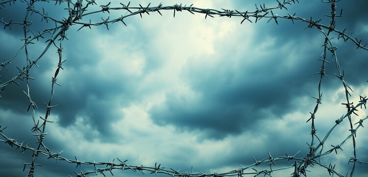 barbed wire against sky