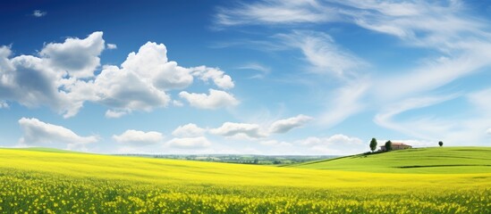 Vibrant Yellow Spring Meadow Bursting with Cheerful Blooms and Fresh Botanical Beauty