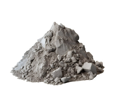 3d rendering of a pile of concrete mix mortar. Isolated on a transparent background. Construction and Repair. Building and Reconstruction