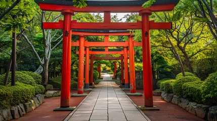 Fotobehang The Torii gate a Shrine in Tokyo Japan © Gefer