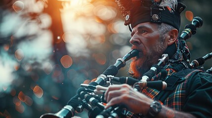 Greeting Card and Banner Design for National Bagpipe Day Background for Educational Purpose - obrazy, fototapety, plakaty