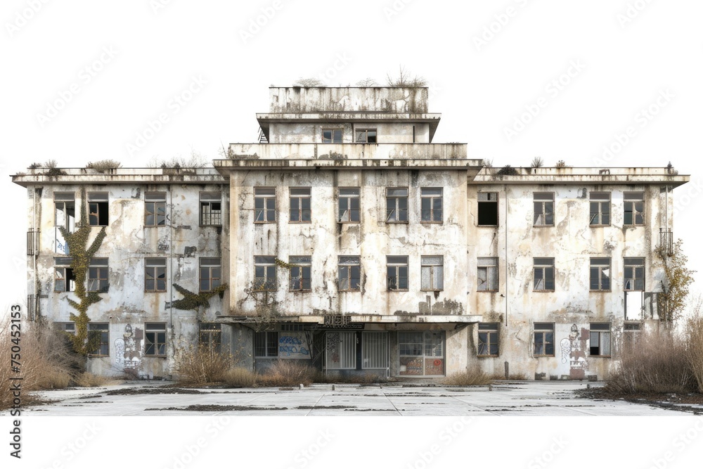 Aufkleber An old building with a bunch of windows. Suitable for architectural projects