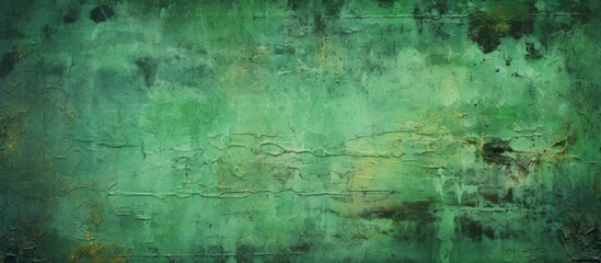 Weathered Green Wall Showing Peeling Paint Texture in Urban Setting
