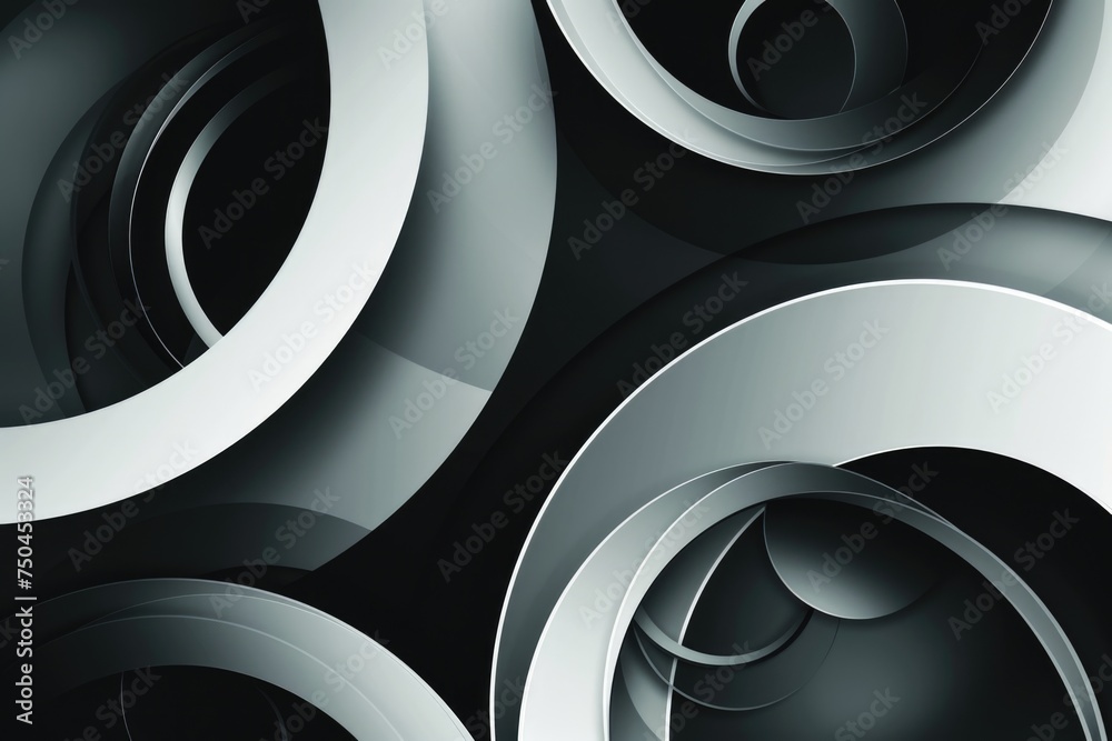 Poster Abstract black and white circles pattern, suitable for graphic design projects