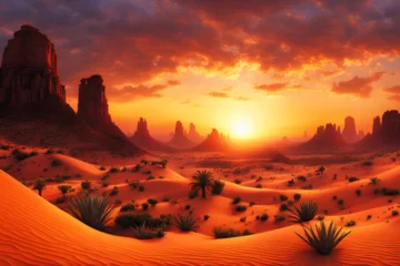 Fototapete Rot Fantastic Desert Landscape (PNG 8208x5472)