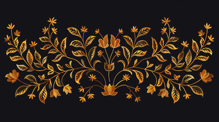 Traditional mughal artwork embroidery design leafs lea