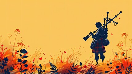Greeting Card and Banner Design for National Bagpipe Day Background for Educational Purpose