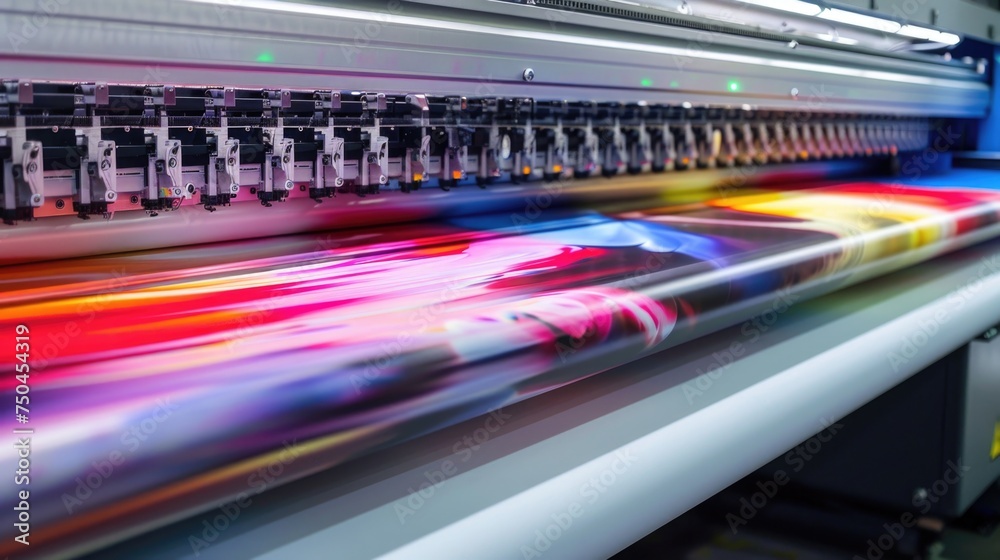 Aufkleber A printing machine with a colorful image