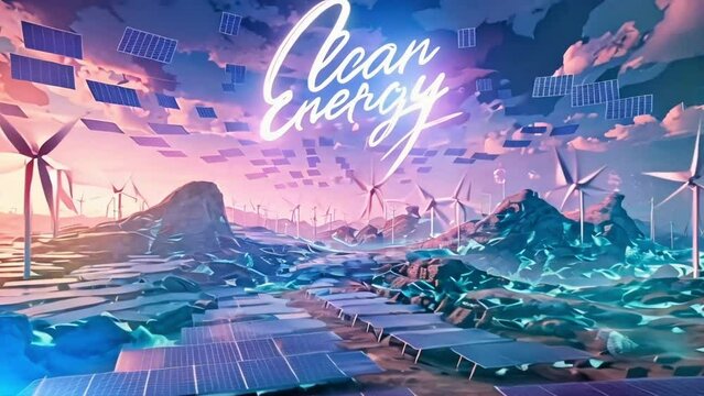 depicting the future: interconnected clean energy networks in a cityscape