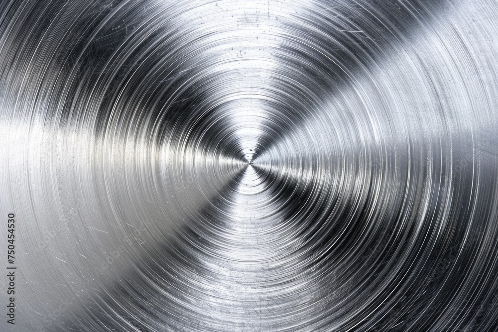 Poster close-up of a metal plate with a circular design, suitable for industrial and abstract concepts