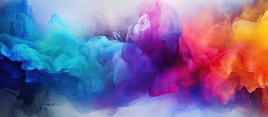 Vibrant Swirling Smoke Creates a Colorful Abstract Background Composition - obrazy, fototapety, plakaty