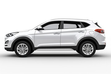 Fototapeta premium A white SUV parked on a clean white surface. Suitable for automotive concepts