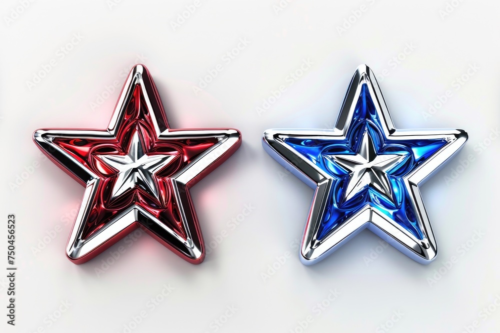 Poster two star shaped magnets side by side, suitable for various projects