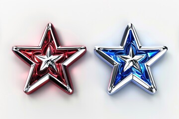 Two star shaped magnets side by side, suitable for various projects