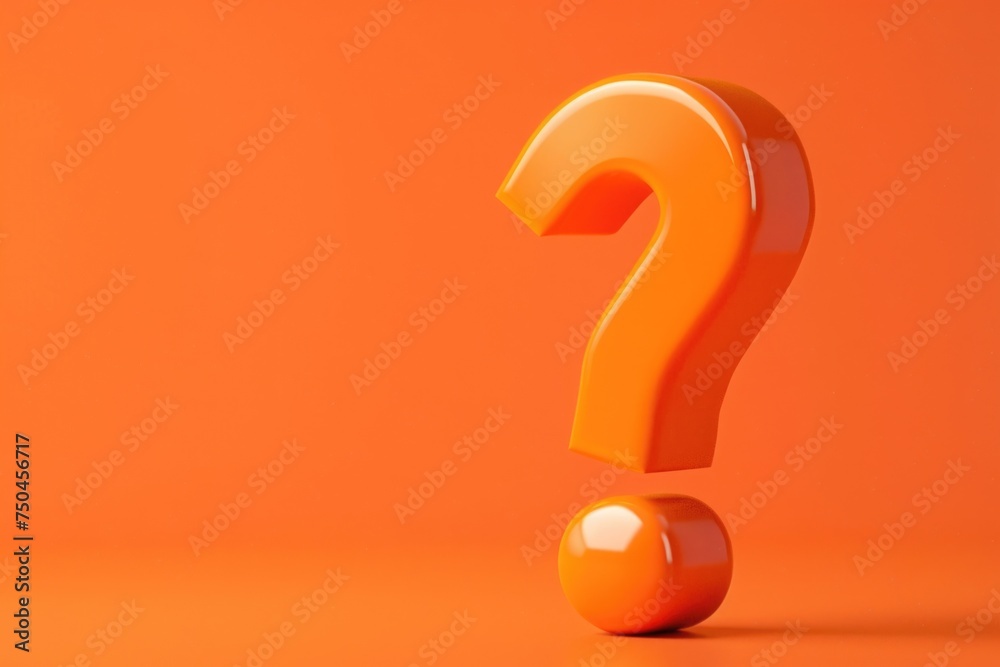 Aufkleber vibrant orange question mark on matching background. suitable for educational and design concepts
