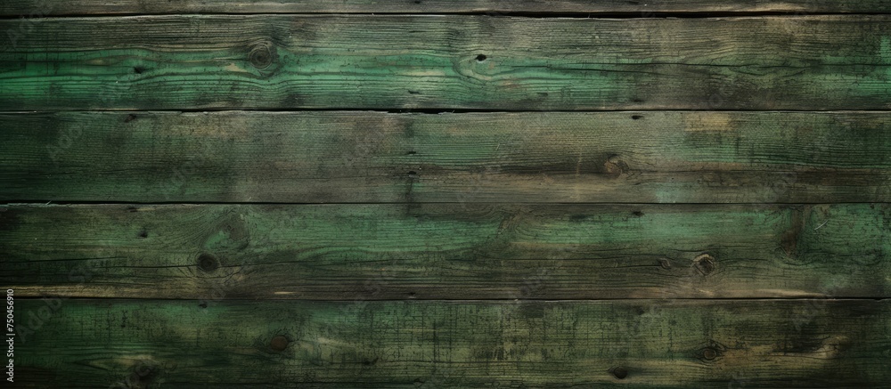 Poster abstract green wood texture with intricate natural patterns in dark shades