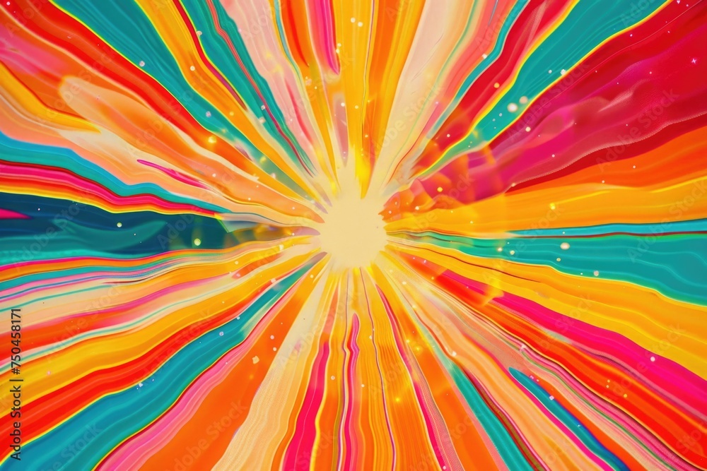 Poster Brightly colored background with a burst of light. Perfect for adding a pop of color to any design project