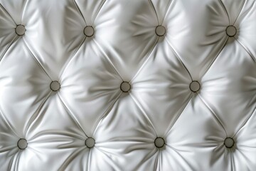 Close up of white leather upholstery, suitable for furniture or interior design concepts