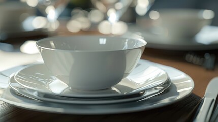 A close-up shot of a plate with a cup and saucer. Perfect for food and drink concepts