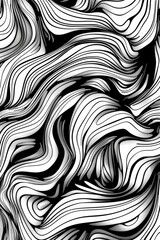 Black and white abstract drawing of wavy lines. Suitable for graphic design projects