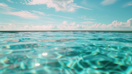 Obraz premium A serene view of the ocean from the water's edge, ideal for travel brochures or relaxation concepts