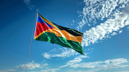 Waving flag of South Africa a symbol 