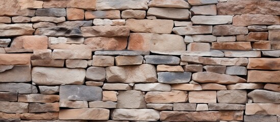 Obraz premium Rustic Stone Wall Texture - Natural Rock Surface Background in Earthy Colors