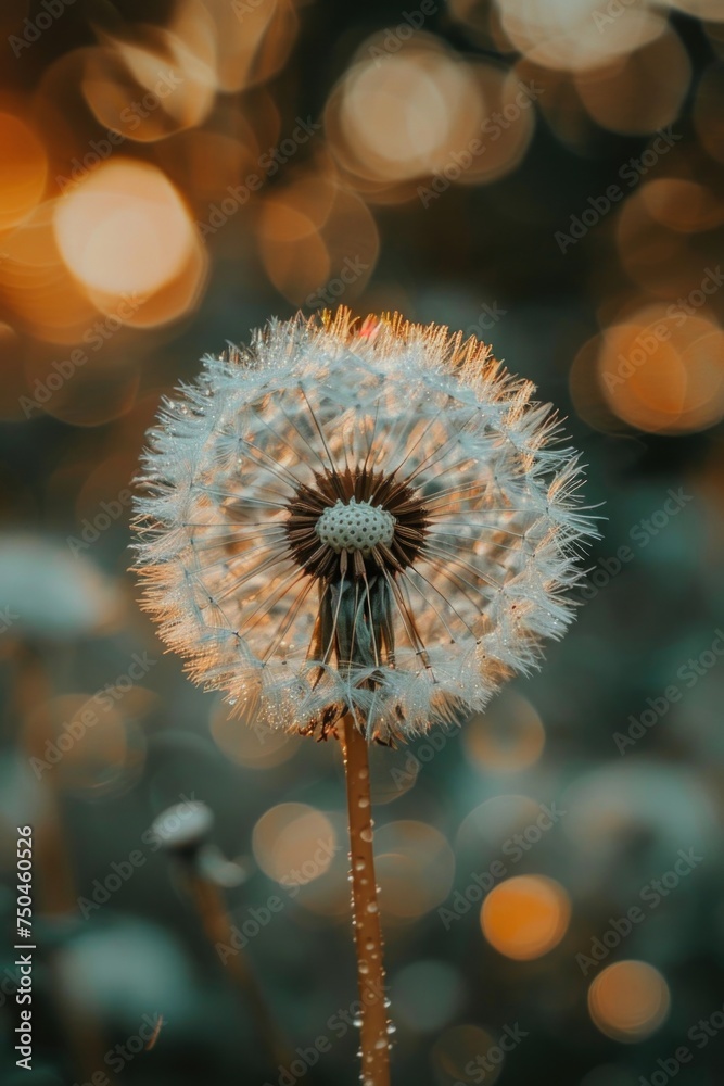 Aufkleber close up shot of a dandelion with a blurry background. suitable for nature and macro photography pro