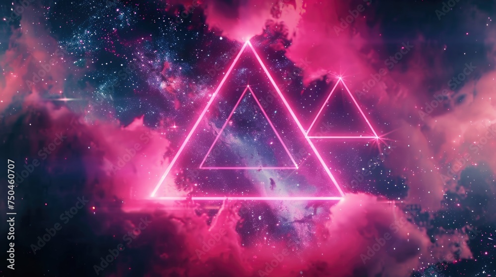 Aufkleber A triangle shape in a sky filled with clouds. Suitable for various design projects