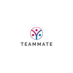 Teammate logo design, abstract logo design, business logo design, logo design element, Magenta and Blue with vector file