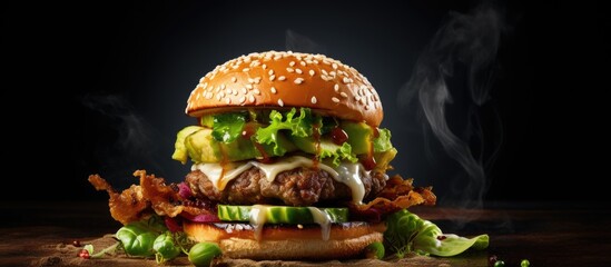 Sizzling Bacon Burger with Crispy Brussel Sprouts: A Perfect Blend of Savory and Crunchy Delights