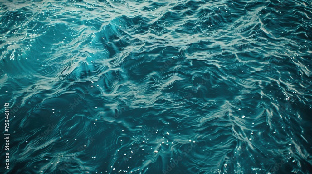 Poster Close up view of water with waves. Suitable for nature and relaxation concepts
