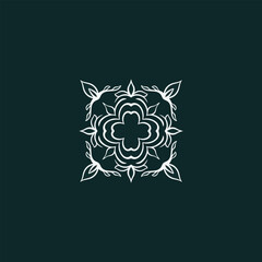 element outline vintage ornament vector