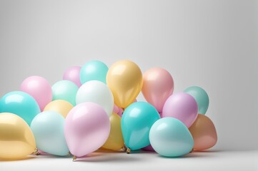 bunch of many colorful festive balloons