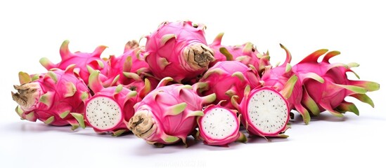 Vibrant Dragon Fruit Displayed on a Clean White Background