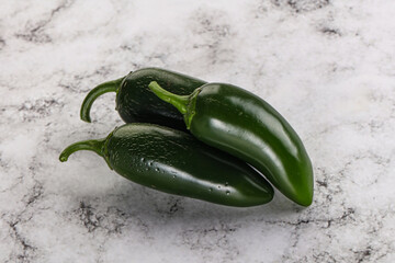 Raw green Mexican jalapeno pepper