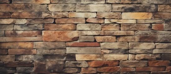 Rustic Stone Wall Featuring an Earthy Brown and Tan Color Palette