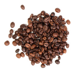 Naklejka premium Coffee beans isolated, strong beans