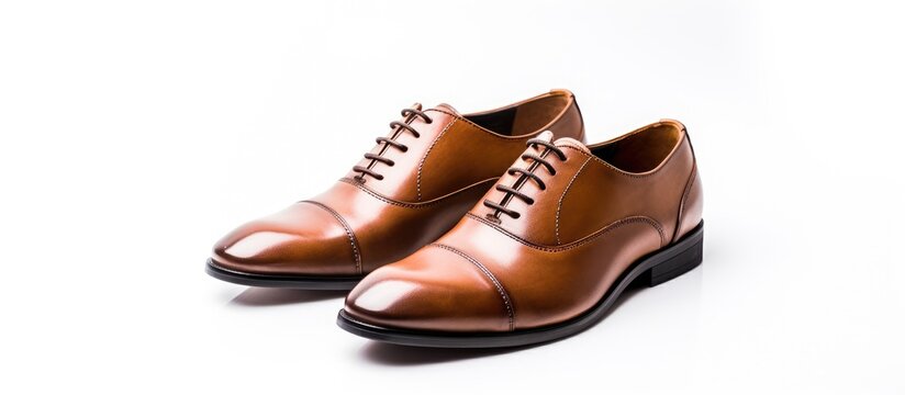 Elegant Brown Derby Shoe Crafted from Smooth Leather for Timeless Style