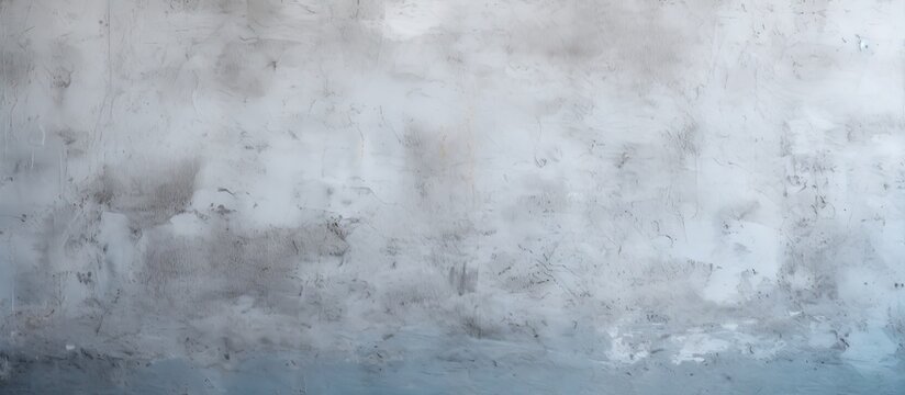 Abstract Painting of a Minimalist White and Blue Plastered Wall Texture