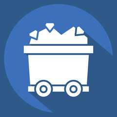 Icon Mining Cart. related to Mining symbol. long shadow style. simple design editable. simple illustration